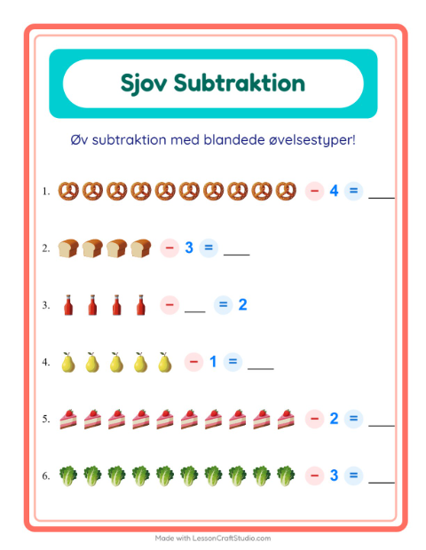 Minusopgaver – I supermarkedet