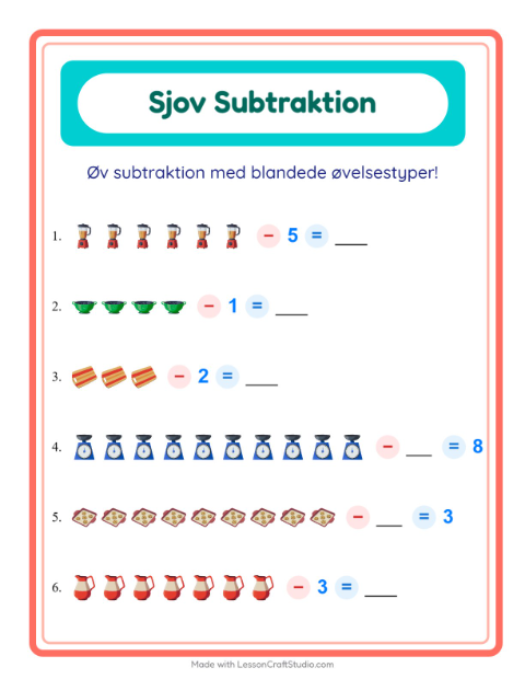 Minusopgaver – Køkkenredskaber