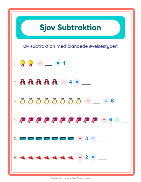 Minusopgaver – Tilbehør