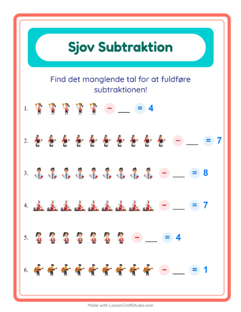 Minusopgaver – Erhverv