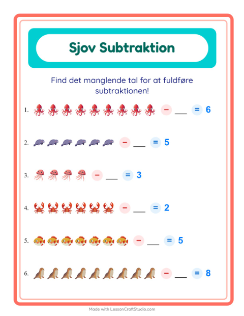 Minusopgaver – Havliv