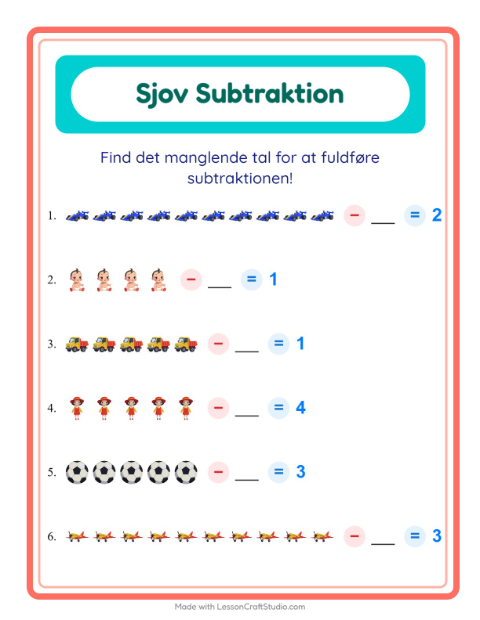 Minusopgaver – Legetøj