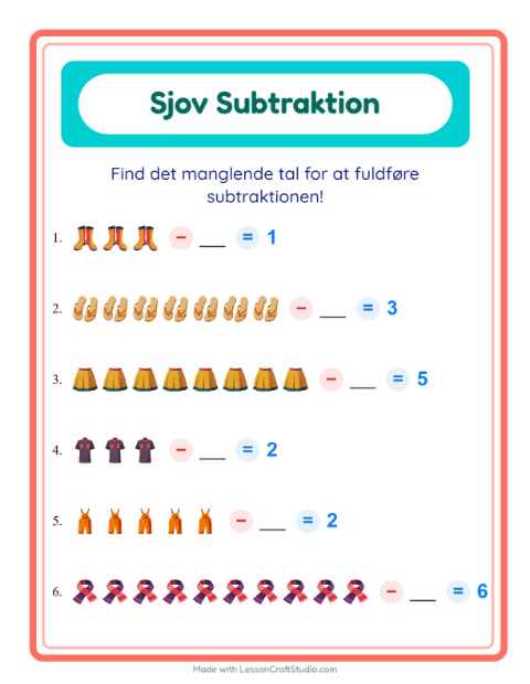 Minusopgaver – Tøj