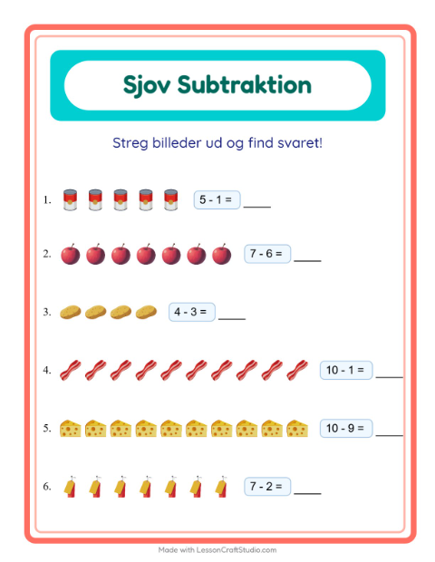 Minusopgaver – I supermarkedet