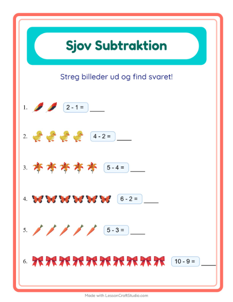 Minusopgaver – Påske