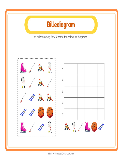 Forhåndsvisning af Tæl I Diagram-arbejdsark med Aktiviteter til Børnehaveklasse