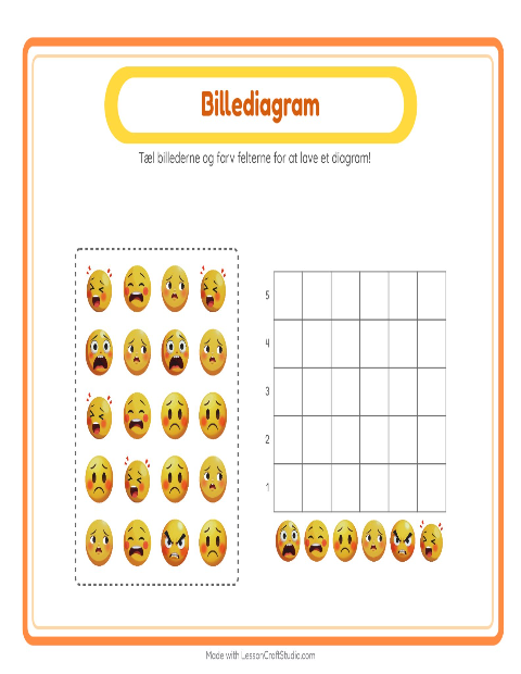 Forhåndsvisning af Tæl I Diagram-arbejdsark med Følelser til Børnehaveklasse