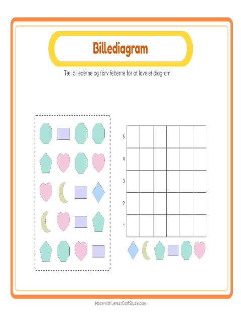 Forhåndsvisning af Søjlediagram med former – tæl og udfyld diagrammet (1. klasse)