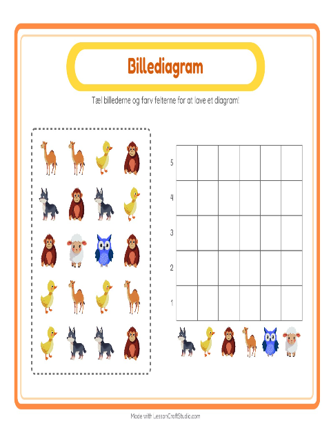 Forhåndsvisning af Tæl I Diagram-arbejdsark til Børnehaveklasse