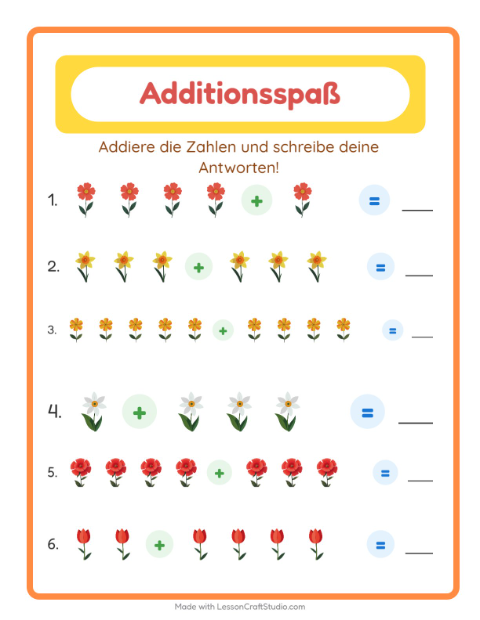 Addition – Blumen