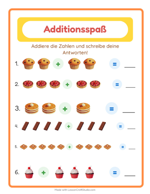 Addition – Desserts und Süßigkeiten
