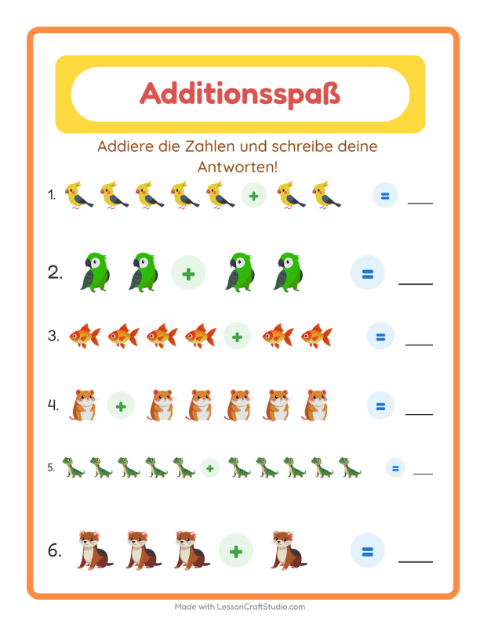 Addition – Haustiere