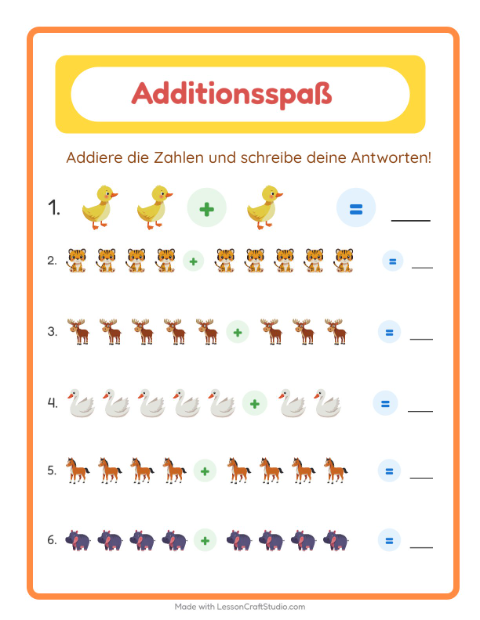 Addition – Tiere