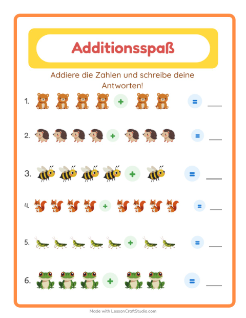 Addition – Waldtiere