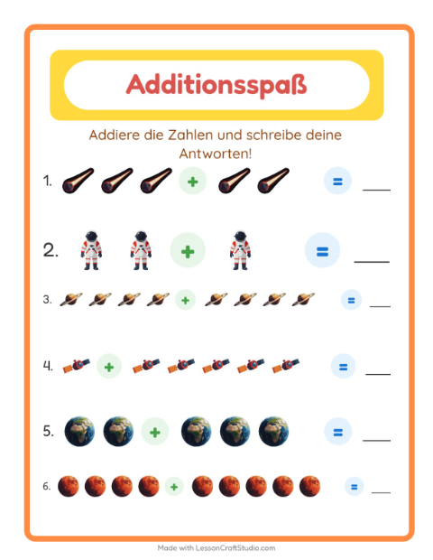 Addition – Weltraum