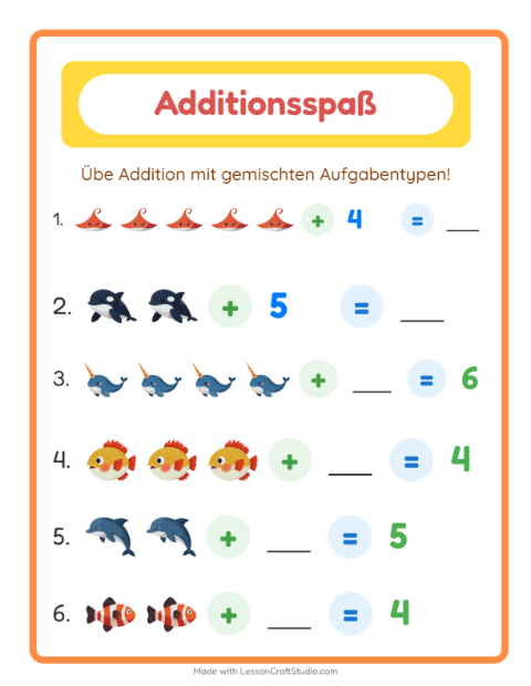 Addition – Meeresleben