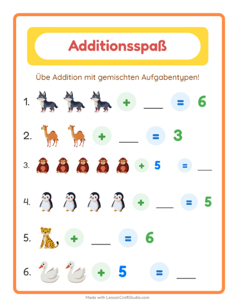 Addition – Tiere