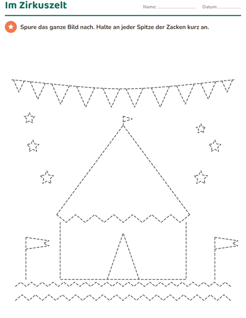 Vorschau: Bilder nachspuren-Arbeitsblatt für Kindergarten