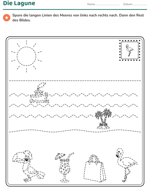 Vorschau: Bilder nachspuren-Arbeitsblatt für Kindergarten