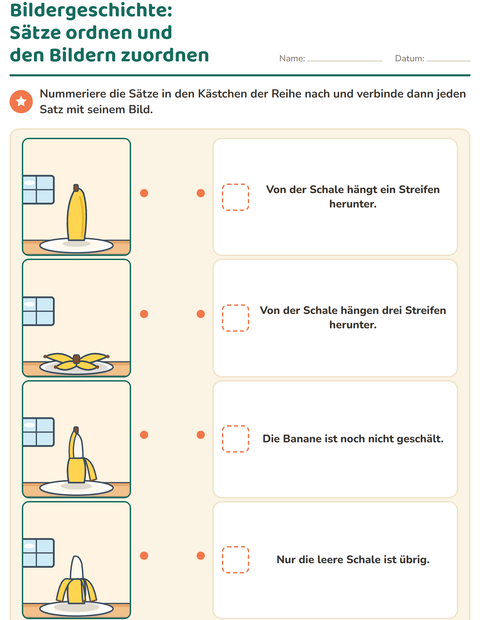 Vorschau: Bildergeschichten-Arbeitsblatt für 1. Klasse