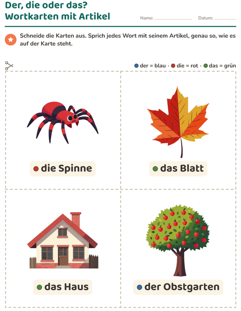 Vorschau: Bildkarten-Arbeitsblatt mit Verschiedenes für Kindergarten