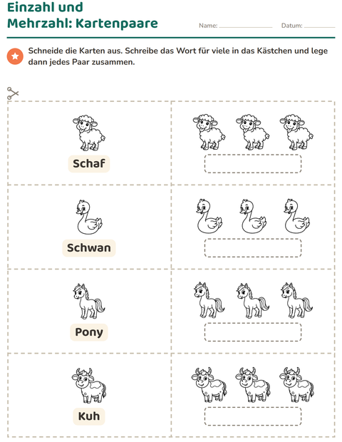 Vorschau: Bildkarten-Arbeitsblatt mit Bauernhoftiere SW für Kindergarten