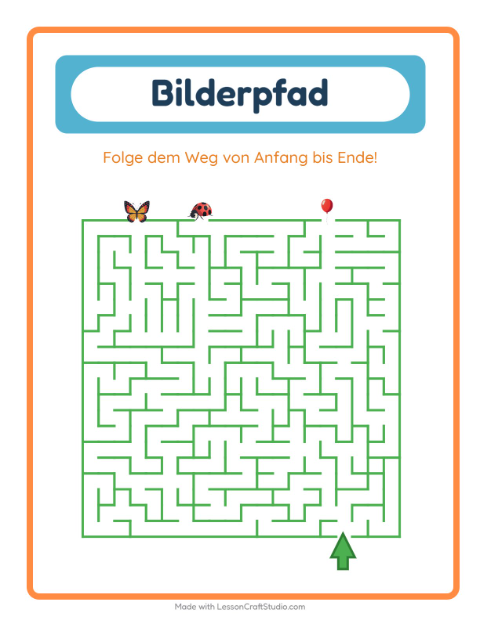 Vorschau: Bildpfad-Arbeitsblatt mit Dinge die fliegen für Kindergarten