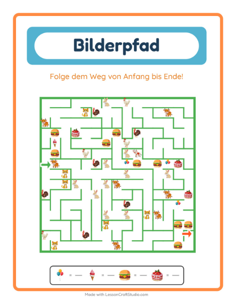 Vorschau: Bildpfad-Arbeitsblatt mit 4. Juli für Kindergarten