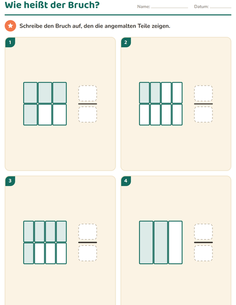 Vorschau: Brüche-Arbeitsblatt für 3. Klasse