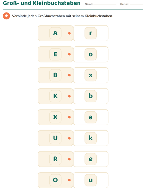 Vorschau: Buchstaben erkennen-Arbeitsblatt für Kindergarten