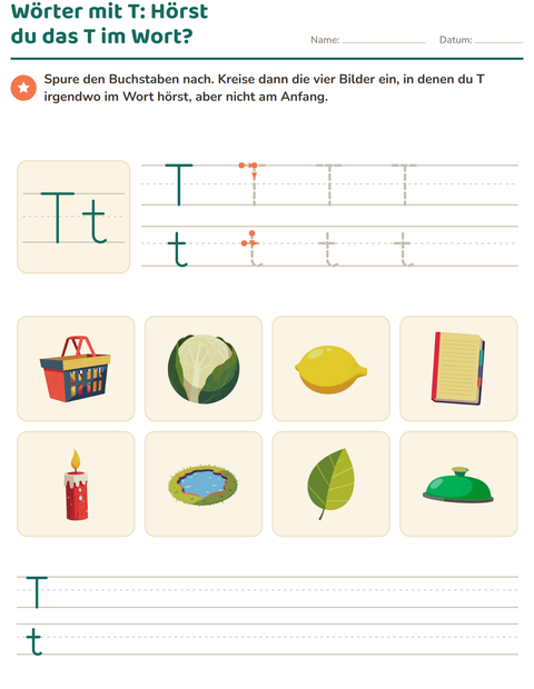Vorschau: Buchstabeneinführung-Arbeitsblatt für Kindergarten