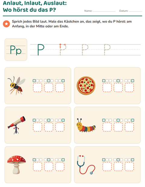 Vorschau: Buchstabeneinführung-Arbeitsblatt für Kindergarten