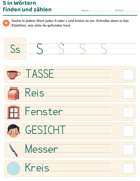 Vorschau: Buchstabeneinführung-Arbeitsblatt für Kindergarten