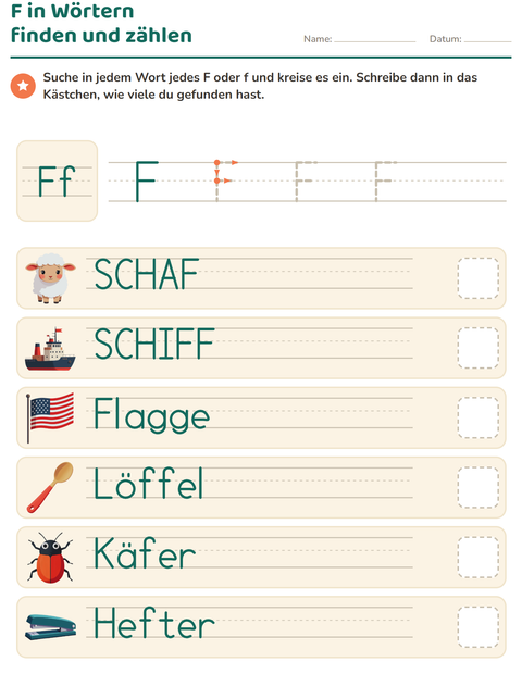 Vorschau: Buchstabeneinführung-Arbeitsblatt für Kindergarten