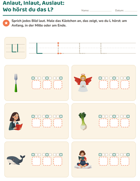 Vorschau: Buchstabeneinführung-Arbeitsblatt für Kindergarten