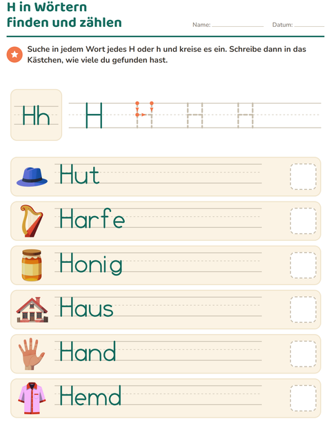 Vorschau: Buchstabeneinführung-Arbeitsblatt für Kindergarten