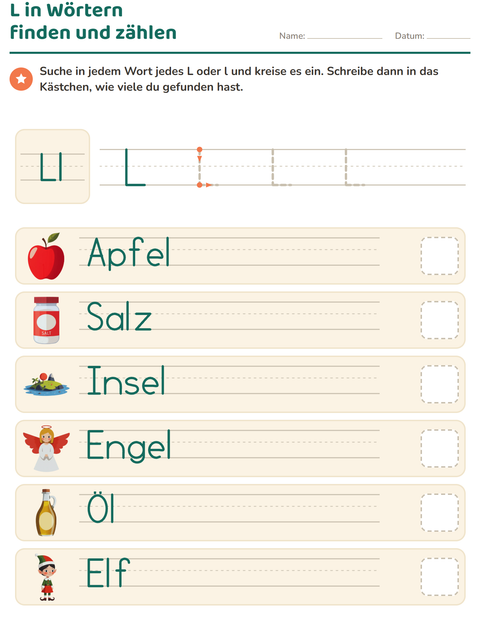 Vorschau: Buchstabeneinführung-Arbeitsblatt für Kindergarten