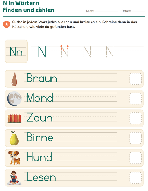 Vorschau: Buchstabeneinführung-Arbeitsblatt für Kindergarten