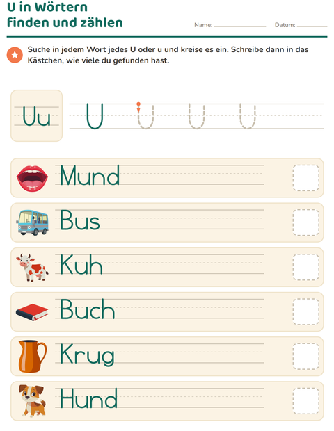Vorschau: Buchstabeneinführung-Arbeitsblatt für Kindergarten