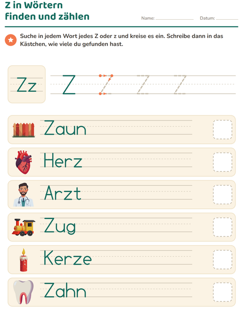 Vorschau: Buchstabeneinführung-Arbeitsblatt für Kindergarten