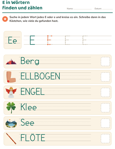 Vorschau: Buchstabeneinführung-Arbeitsblatt für Kindergarten