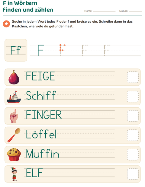 Vorschau: Buchstabeneinführung-Arbeitsblatt für Kindergarten