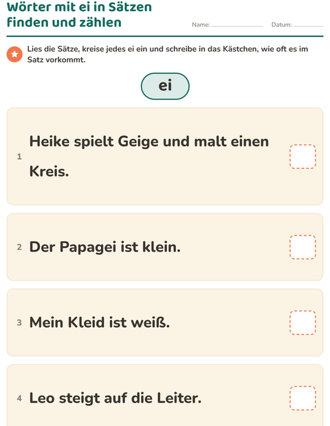 Vorschau: Buchstabengruppen-Arbeitsblatt für 2. Klasse