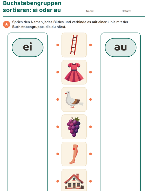 Vorschau: Buchstabengruppen-Arbeitsblatt für Kindergarten