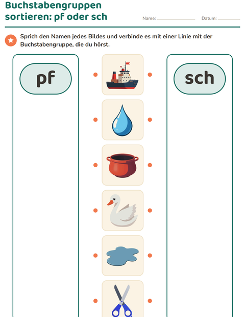 Vorschau: Buchstabengruppen-Arbeitsblatt für Kindergarten