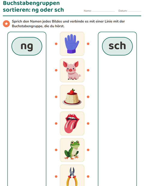 Vorschau: Buchstabengruppen-Arbeitsblatt für Kindergarten