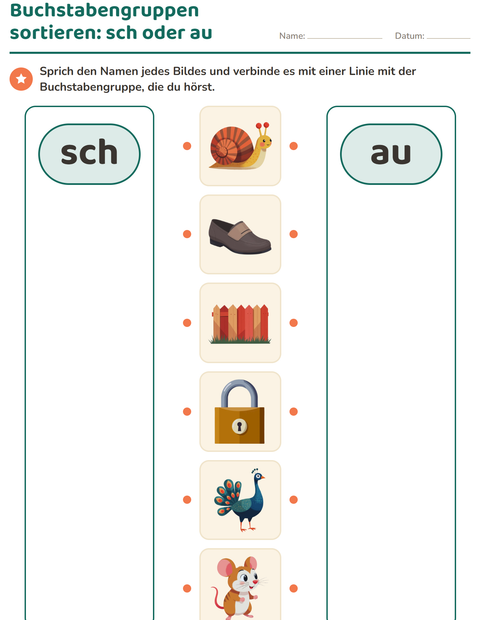 Vorschau: Buchstabengruppen-Arbeitsblatt für Kindergarten