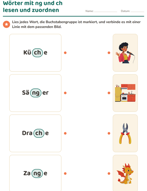 Vorschau: Buchstabengruppen-Arbeitsblatt für 1. Klasse