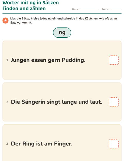 Vorschau: Buchstabengruppen-Arbeitsblatt für 2. Klasse