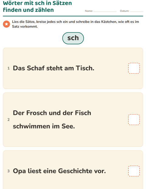 Vorschau: Buchstabengruppen-Arbeitsblatt für 2. Klasse